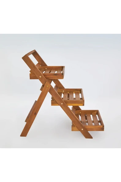 Ev dekka Dekoratif Ahşap 3 Katlı Baharatlık ve Havlu Askılığı - Mutfak Tezgah Üstü Raf 50x25 cm ürün görseli 1