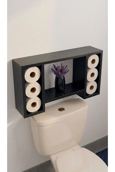 Ev dekka Dekoratif Ahşap Banyo Düzenleyici Raf - 6 Bölmeli(40x70x10 cm) ürün görseli 1