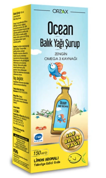 Ocean Omega 3 Limonlu Balik Yagi Surubu 150 ml ürün görseli 1