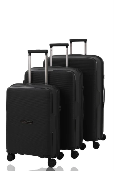 V2408 POLİCARBON VALİZ SİYAH SET ürün görseli 1