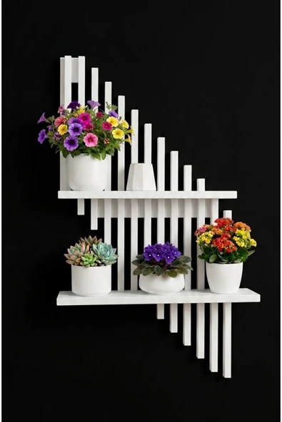 Ev dekka Modern Dekoratif Duvar Rafı - 70x40 cm Yapışkanlı Askısız Montaj - Antrasit / Beyaz / Siyah ürün görseli 1