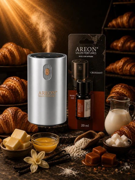 Areon Aromatik Difüzör Gümüş (Klasik Metal) + Croissant ürün görseli 1