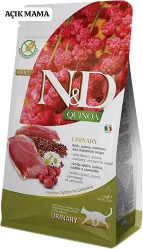 N&D Quinoa Urinary Ördekli 1.5 kg Yetişkin Kedi Maması Açık Mama ürün görseli 1