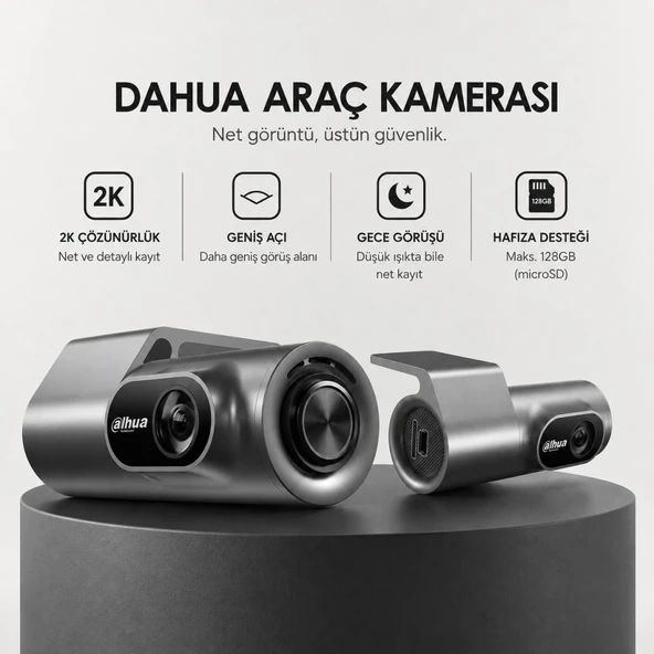 M1Pro Full HD 1080P G-Sensör Gece Görüş Destekli Döngüsel Kayıt Yapabilen Geniş Açılı Mobil Uygulamalı Araç İçi Kamera (DAHUA TÜRKİYE GARANTİLİ) ürün görseli 1
