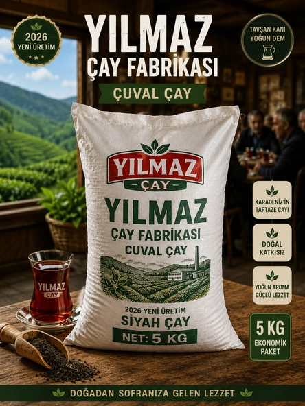 Çuval Çay Yılmaz Çay Fabrikası Çayı 5 kg 2026 ÜRETİMİ ürün görseli 1