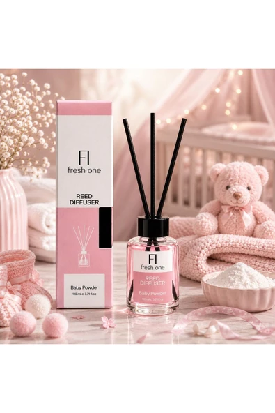 Baby Powder Çubuklu Oda Kokusu 110 ml Reed Diffuser Kalıcı Ferah Ev Kokusu ürün görseli 1