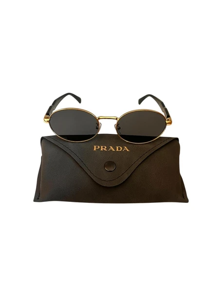 PRADA GOLD ÇERÇEVE DETAYLI KADIN GÜNEŞ GÖZLÜĞÜ ürün görseli 1