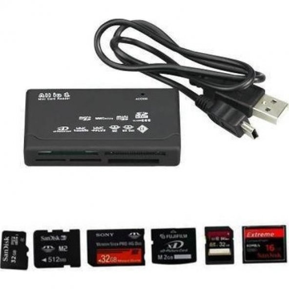Çoklu Kart Okuyucu ALL in 1 CF Micro Sd SD Mİni Sd SD HC Card Rea ürün görseli 1