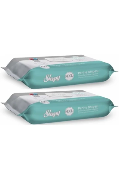 SLEEPY Perine Bölgesi ve Vücut Temizleme Islak Mendil Havlu 50 Yaprak (Ebat 4XL) (2 Li Set) ürün görseli 1