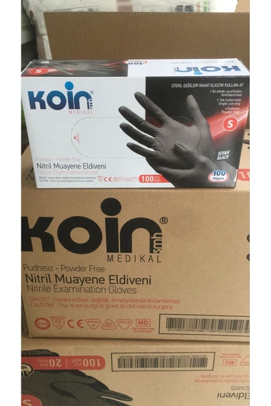 KOİN SİYAH NİTRİL MUAYENE ELDİVENİ S BEDEN - Resim 2