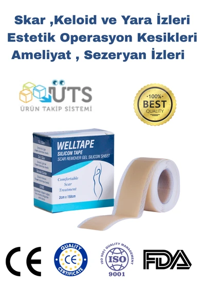 WELLTAPE Soft Silikon Bant - Ameliyat Izi Giderici - Sezaryen - Yanık - Estetik 2cm X 1,5mt ürün görseli 1