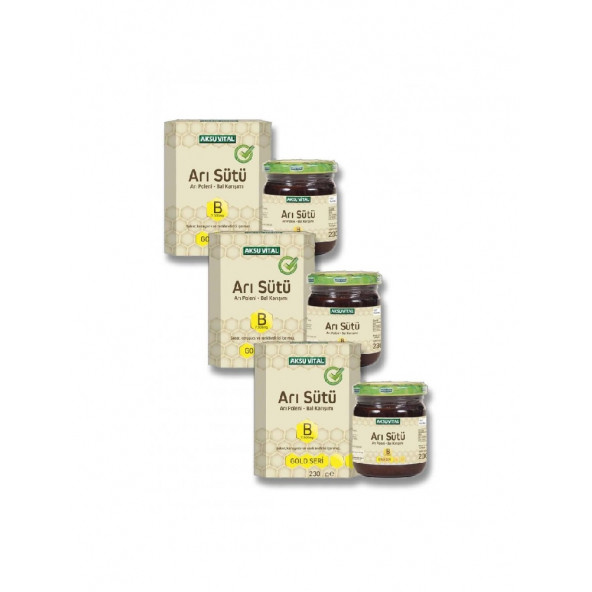 Aksu Vital Royal Jelly Pollen & Raw Honey Mixture 3 X 220 Gr ürün görseli 1