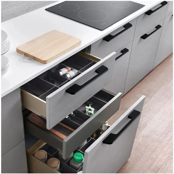 Marelli VENTO BLACK siyah 128 mm mobilya dolap kulbu - Resim 6