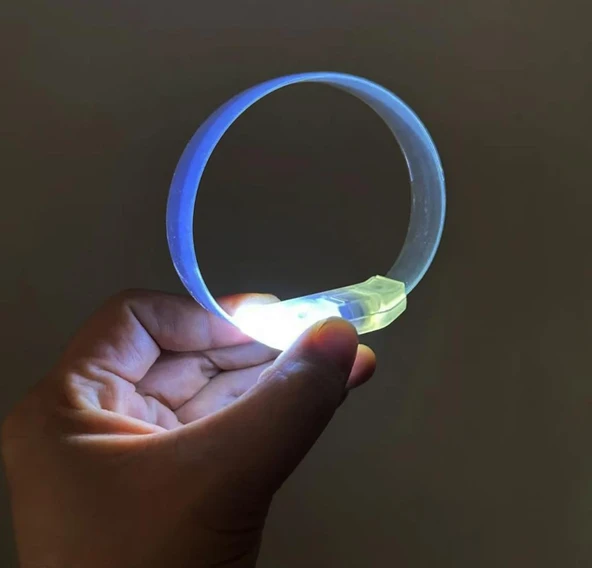 3 Modlu Pilli LED Işıklı Esnek Parti Bilekliği Beyaz ürün görseli 1