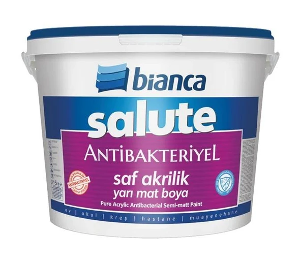 Bianca Salute Antibakteriyel Saf Akrilik Yarı Mat İç Cephe Boyası 15 Lt Beyaz ürün görseli 1