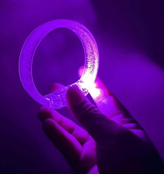 Mor Led Işıklı Baskı Yapılabilen Pilli Bileklik Bilezik 1,5 cm Genişlik ürün görseli 1