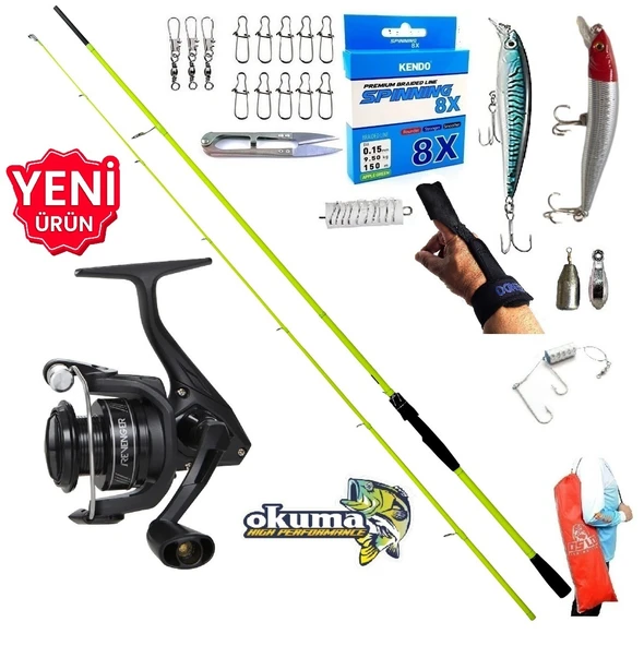 Okuma Revenger Rv-4000A 270cm 5-55gr Karbon High Tech Rapala Maket Balık Spin Olta Takımı Seti ürün görseli 1