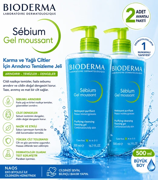 BİODERMA SEBİUM GEL MOUSSANT 2 Lİ AVANTAJ PAKET ürün görseli 1