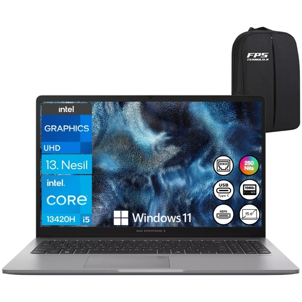Expertbook P1503CVA-I58512G1D İ5-13420H 8gb Ram 512GB SSD 15.6" Fhd W11 Taşınabilir Bilgisayar ürün görseli 1