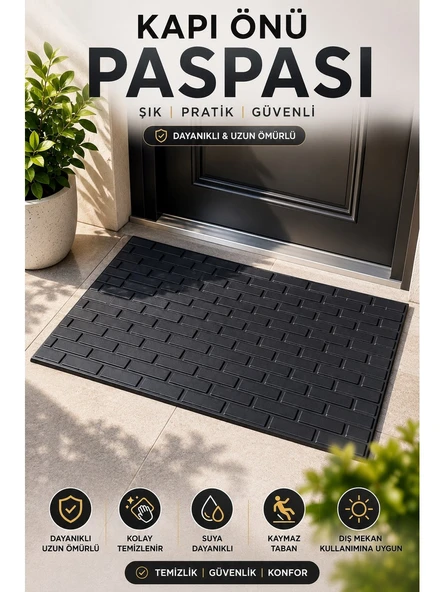 Kapı Önü Paspas 75X45 cm Kaymaz Tabanlı Yıkanabilir Çok Amaçlı Dış Mekan Paspası ürün görseli 1