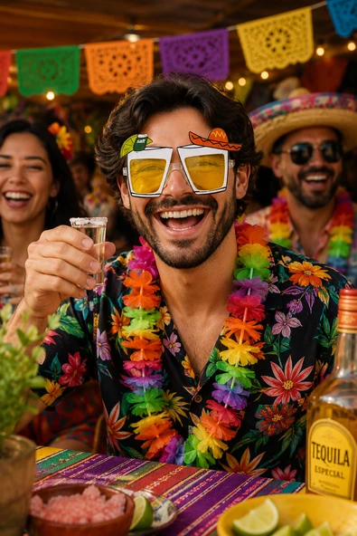 Tekila Parti Gözlüğü Sarı Meksika Temalı Kostüm Aksesuarı Fiesta Eğlence Gözlüğü ürün görseli 1