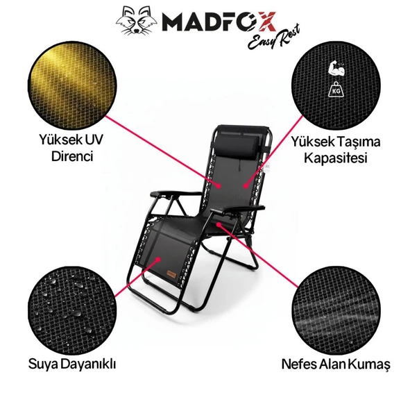 Madfox EasyRest Katlanır Şezlong Sandalye - Resim 4