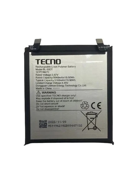 Tecno Phantom X2 Batarya Pil BL-50DT ürün görseli 1