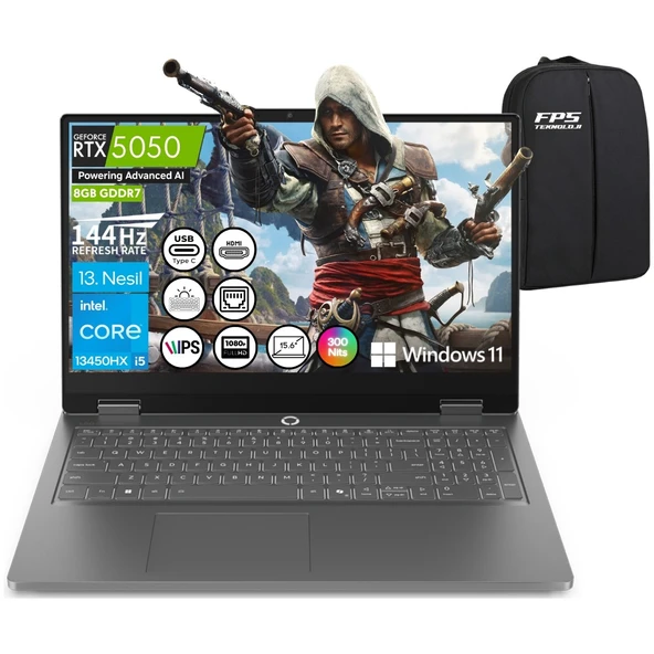 Loq Essential İ5-13450HX RTX5050 32GB Ram 1tb SSD 144Hz 15.6'' Fhd IPS W11 83SC000QTR Taşınabilir Bilgisayar ürün görseli 1