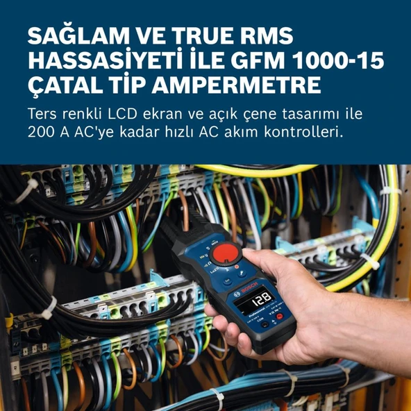 Bosch Professional GFM 1000-15 Çatal Tip Ampermetre (1000V - 200A - True RMS) - 0601077400 ürün görseli 1