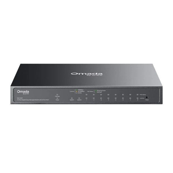 TP-LINK Tp-Link omada ES210GP 10 Port Gbit 8 Poe+ Switch ürün görseli 1