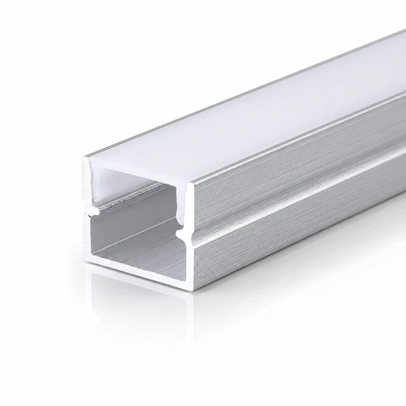 Sıva Üstü Alüminyum LED Profil 2 Metre 12x10 mm U Kanal Opal Difüzörlü Şerit LED Kanalı DL1210 ürün görseli 1