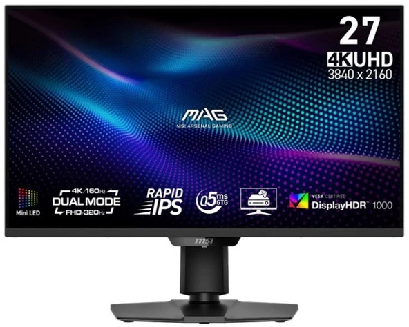 MSI MAG 274UPDF E16M 27 0.5 ms 4K 160 Hz - Full HD 320 Hz Pivot IPS Oyuncu Monitörü ürün görseli 1