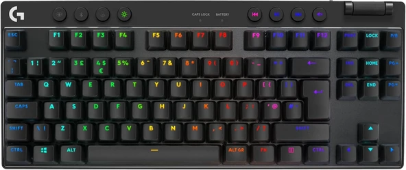 Logitech G PRO X TKL LIGHTSPEED Wireless Gaming Keyboard, Ultra Portable Tenkeyless Design, LIGHTSYNC RGB, Tactile Switches (GX Brown), QWERTY UK English, PC - Black ürün görseli 1
