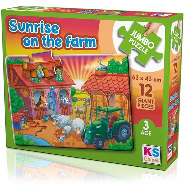 Ks Games Puzzle Sunrise On The Farm 12 Baby Puzzle Jumbo Puzzle Jp31005 ürün görseli 1