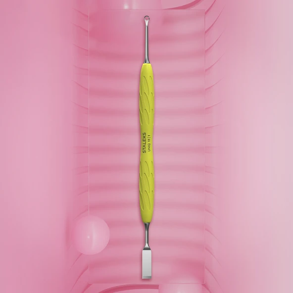 Staleks Uniq Gummy Profesyonel Sarı Kütikül İtici Et İtici Spatula PQ-11/1y ürün görseli 1