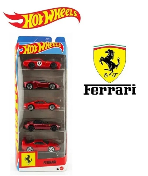 Hw 5 li Ferrari Araba Seti Ferrai sf 90 Ferrari f40 Ferrari Dino 206 Ferrari Model Araba ürün görseli 1
