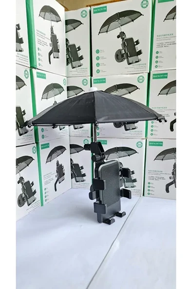 MOTORSİKLET-BİSİKLET -SCOOTER TELEFON TUTACAĞI ŞEMSİYELİ ürün görseli 1