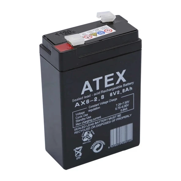 Atex Ax6-2.8 6v 2.8ah Akü - Resim 2