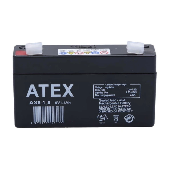 Atex Ax6-1.3 6v 1.3ah Akü ürün görseli 1