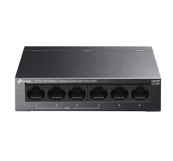 Tp-Link LS106P 6 Port 10/100 4 Port PoE Switch ürün görseli 1