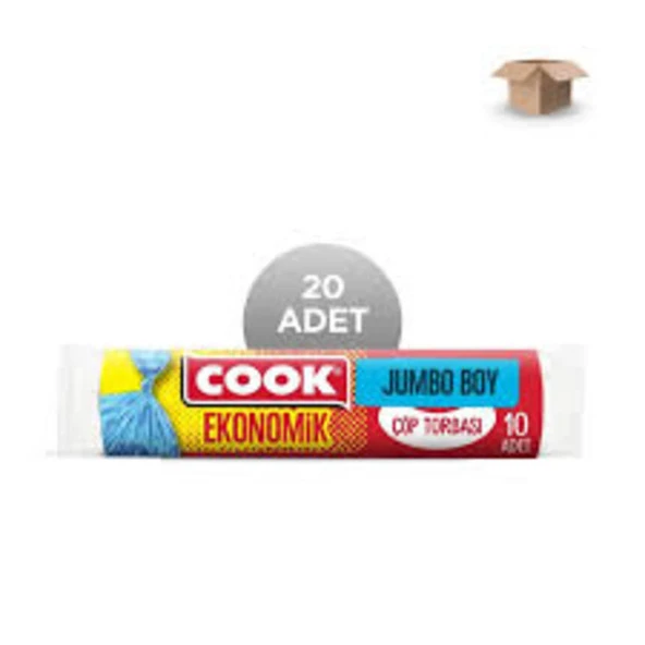 Cook Ekonomik Jumbo Boy Çöp Torbası 80 x 110 Cm 1 Koli (20 Paket) ürün görseli 1