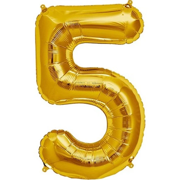 Şekilli Supershape Gold Rakam Folyo Balon 5 Numara ürün görseli 1