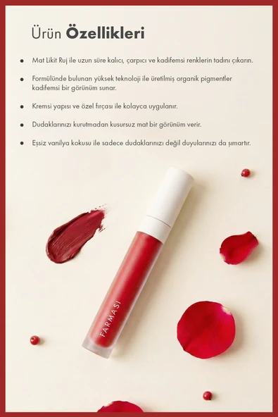MAT LİKİT RUJ 06 RED LOVE - Resim 2