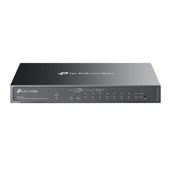 Tp-Link omada ES210GMP 10 Port Gbit 8 Poe+ Switch ürün görseli 1