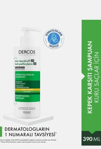 Vichy Dercos Anti Dandruff Shampoo - Kuru Kepek Karşıtı Şampuan 390ml ürün görseli 1