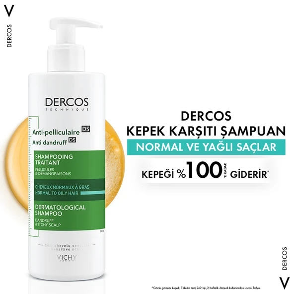Vichy Dercos Anti Dandruff Normal ve Yağlı Saçlar için Kepek Karşıtı Şampuan 390 ml ürün görseli 1