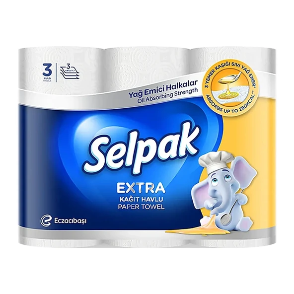 Selpak Extra Kağıt Havlu 3 Rulo ürün görseli 1