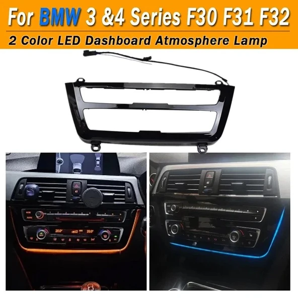 Bmw 4 Serisi F32 F33 uyumlu klima çerçevesi ledli piano black ürün görseli 1