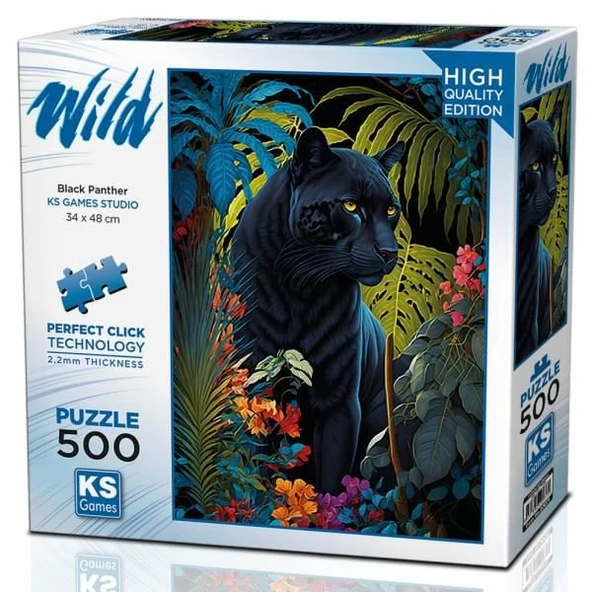 Ks Games Puzzle 500 Black Panther With A Tropical 20071 ürün görseli 1