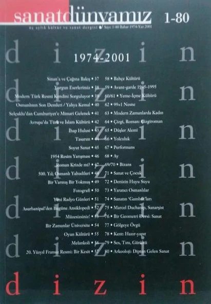 Sanat Dünyamız 1974 2001 Sayı 1 80 Dizin ürün görseli 1